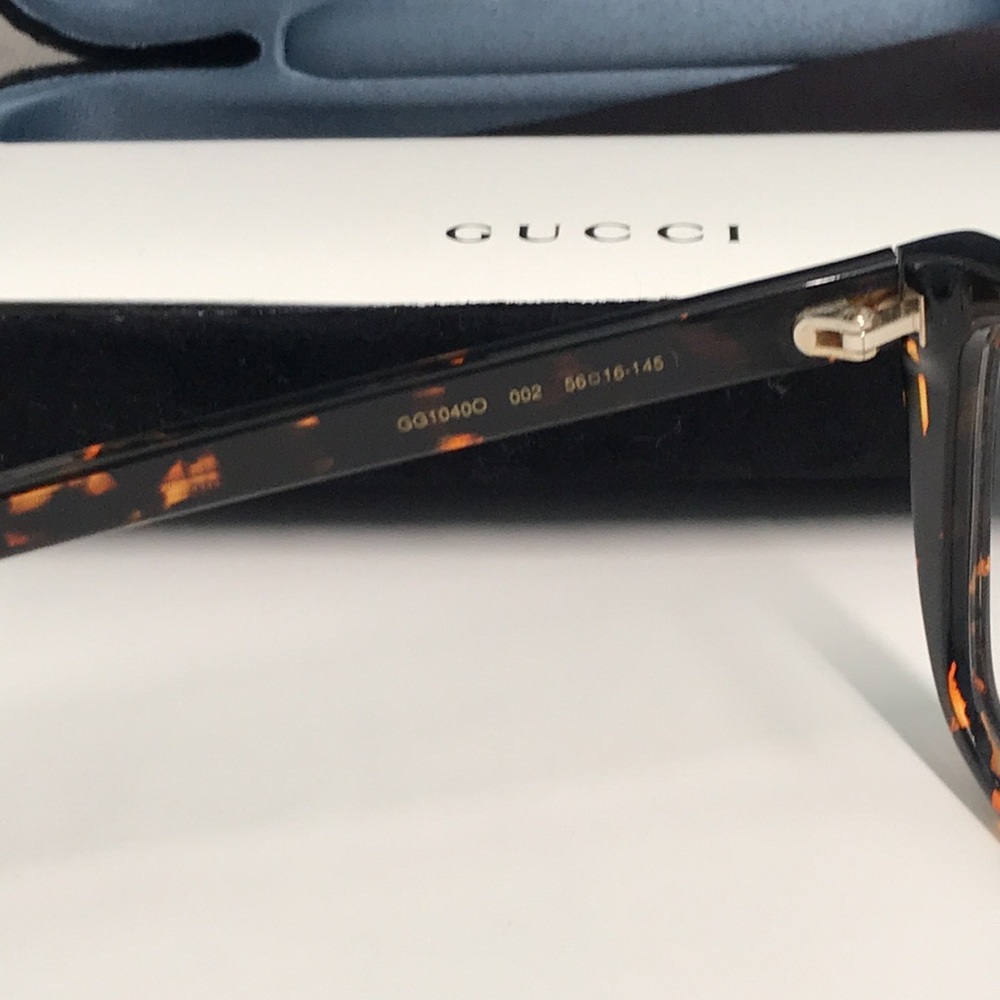 New Authentic Gucci Tortoiseshell Square Glasses GG1040o 002 - Picture 9 of 14
